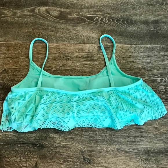 Women’s Turquoise Crochet Flutter Bikini Top - Picture 2 of 7